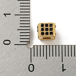 Perline in zirconi neri con micro pavè di ottone&nbsp;KK-G493-37B-G02