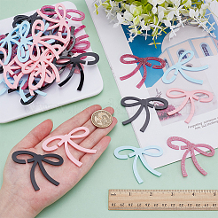 40 Stück Weinglas-Anhänger aus Acryl mit Schleife in zwei Farben.&nbsp;DIY-AR0004-71