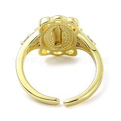 Anello a polsino aperto in ottone con zirconi cubici&nbsp;RJEW-B051-55G