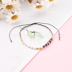 Bracelets réglables de perles tressées avec cordon en nylon&nbsp;BJEW-JB06024-03