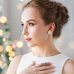 5 Paar exquisite Ohrstecker mit Weihnachtsschneeflocke und Zirkonia in 5 Stilen&nbsp;EJEW-AN0002-39