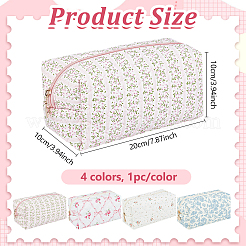 4 bolsa rectangular de algodón para cosméticos de 4 colores&nbsp;AJEW-WA0005-14A