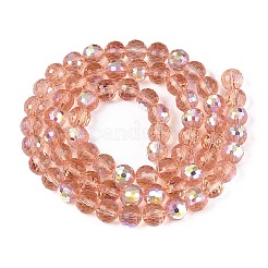 Chapelets de perles en verre transparent électrolytique&nbsp;EGLA-N024-01A-C04