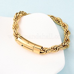 Pulseras de cadena de cuerda de acero inoxidable 304 para hombres y mujeres&nbsp;BJEW-C124-03A-G