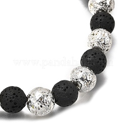Halloween gefärbte und galvanisierte Armbänder aus natürlichem Lavastein&nbsp;BJEW-JB12332-01