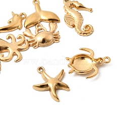 Pendentifs en acier inoxydable 201 sur le thème de l'océan&nbsp;STAS-F348-01C-G