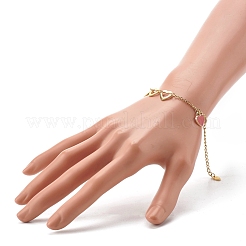 Pulsera con dije de esmalte de aleación de corazón para el día de san valentín&nbsp;BJEW-JB06656-01