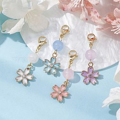 Décorations de pendentif de fleur d'émail d'alliage&nbsp;HJEW-JM01599