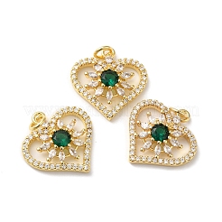Pendentifs en laiton de placage de rack avec zircone cubique&nbsp;KK-D074-07G