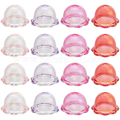 60 pièce de 4 couleurs de capuchons de perles en acrylique avec placage UV&nbsp;PACR-PA0001-12A