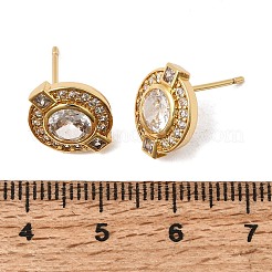 Ottone micro spianare orecchini zirconi&nbsp;EJEW-G471-05G
