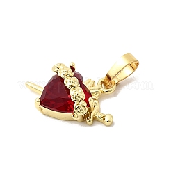 Pendentifs de verre en laiton&nbsp;KK-P343-09B-G