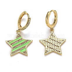 Orecchini a cerchio huggie in zirconi cubici trasparenti micro pavè&nbsp;EJEW-B004-01G