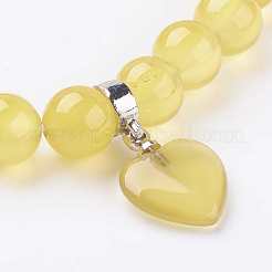 Braccialetti di fascino perline in agata naturale&nbsp;BJEW-K164-C03