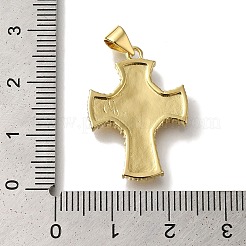 Ciondolo con micro pavé di zirconi trasparenti in ottone placcato a croce&nbsp;KK-U019-19G
