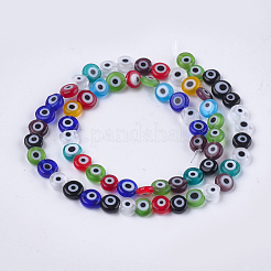Hechos a mano de mal de ojo lampwork perlas hebras&nbsp;LAMP-S191-02A-13