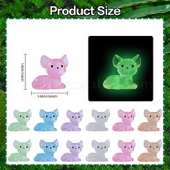30 Stück 6 Farben leuchtendes Harz niedliche kleine Katzenornamente&nbsp;RESI-SZ0003-42