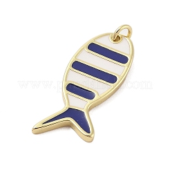 Pendentifs en laiton émaillé de placage de crémaillère&nbsp;KK-Z074-10G-02