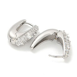 Pendientes de aro de circonita cúbica transparente con micro pavé de latón para mujer&nbsp;EJEW-S228-04P