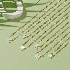 Colliers pendentif initiale coquillage naturel&nbsp;NJEW-JN03298