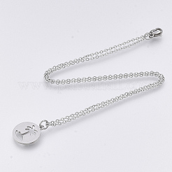 Collares colgantes de acero inoxidable 201 que no se deslustran&nbsp;LS-NJEW-T009-JN133-40-1