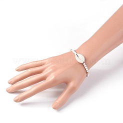 Pulseras de cuentas trenzadas Howlite naturales&nbsp;BJEW-JB04079-03