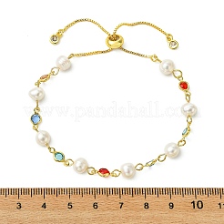 Verstellbare Armbänder mit Schiebeverschluss aus Messing&nbsp;BJEW-JB14109