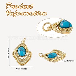 Ottone pendenti turchese sintetico&nbsp;KK-SZ0002-02