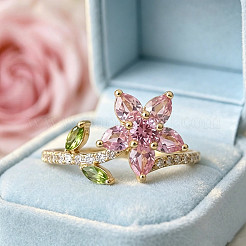 Anillos de dedo de aleación de rhinestone para mujer&nbsp;WG2F5C3-01