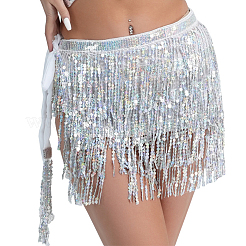 Polyester avec ceinture à paillettes et chaînes gourmettes&nbsp;AJEW-WH0166-70A