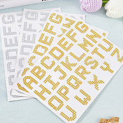 8 foglio di 2 lettere in stile A~Z con strass hotfix in acrilico&nbsp;DIY-CP0012-54B