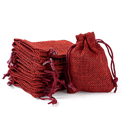 20 Stück rechteckige Beutel aus Polyester-Imitat-Sackleinen mit Kordelzug&nbsp;ABAG-TA0001-96C