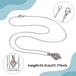 Collier pendentif en acier inoxydable avec pendentif en forme de larme en verre pour cendres&nbsp;NJEW-NB0001-35