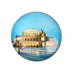 Cabochon rotondo  stile europeo in vetro&nbsp;X-GGLA-N004-10mm-F