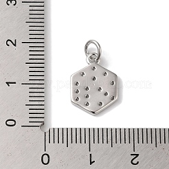 Anhänger aus Messing mit Gestellbeschichtung aus klarem Kubisch Zirkonia&nbsp;KK-B092-32P