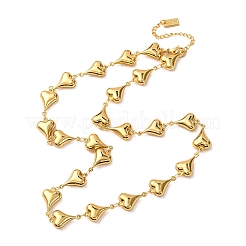 Collares de cadena de eslabones de corazón de acero inoxidable 304 para mujer&nbsp;NJEW-G178-02G-02