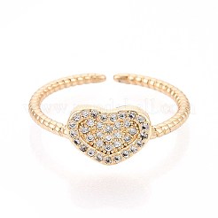 Manschettenringe aus Messing mit Mikropavé-Zirkonia für Damen&nbsp;KK-T071-54G
