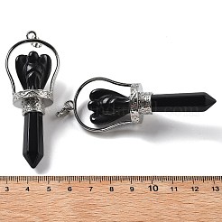 Natürlicher obsidian spitze große anhänger&nbsp;KK-H491-01P-06