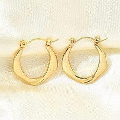 Pendientes de aro de acero inoxidable 304 para mujer&nbsp;EJEW-L296-068G