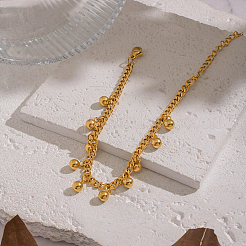 Braccialetti con ciondoli in perline rotonde minimaliste in acciaio inossidabile 304&nbsp;KO3660