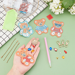 DIY 4pcs Bär Diamant Malerei Schlüsselanhänger Kits&nbsp;DIY-SC0016-89