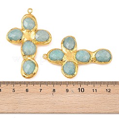 Natürliche Amazonit facettierte große Anhänger&nbsp;KK-H516-27G-01