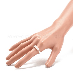 Fingerring mit Perlen aus natürlicher weißer Jadesäule und synthetischem Hämatit&nbsp;RJEW-JR00461-02