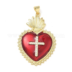 Pendentifs avec zircon cubiques à micro-pavés en laiton&nbsp;KK-I379-03G-B