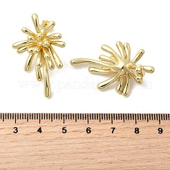 Messing-Blumen-Ohrstecker&nbsp;EJEW-H171-02B-G