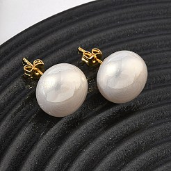 Ohrstecker aus Messing und ABS-Kunststoff mit Imitationsperlen für Damen&nbsp;PL-CBA760A-14B-G02