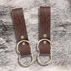 2 ciondolo rettangolare in pelle sintetica con cintura medievale. Con anello in lega.&nbsp;AJEW-CL0001-84B
