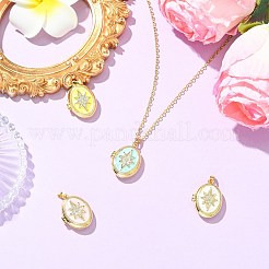 4 Stück 4 Farben Messing Micro Pave Zirkonia Medaillon Anhänger&nbsp;KK-CJ0005-54