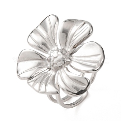 Anillos abiertos de acero inoxidable 304 para mujer&nbsp;RJEW-C162-01C-P