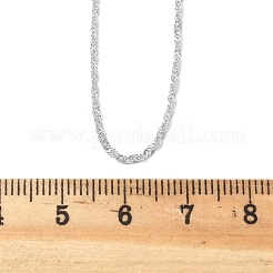 Anlaufgeschützte rhodinierte 925-Sterlingsilber-Ketten aus Singapur&nbsp;STER-F039-40cm-06P